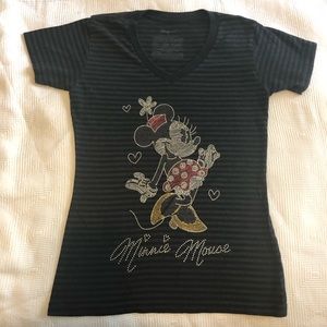 Minnie Mouse Striped Sparkle T-shirt